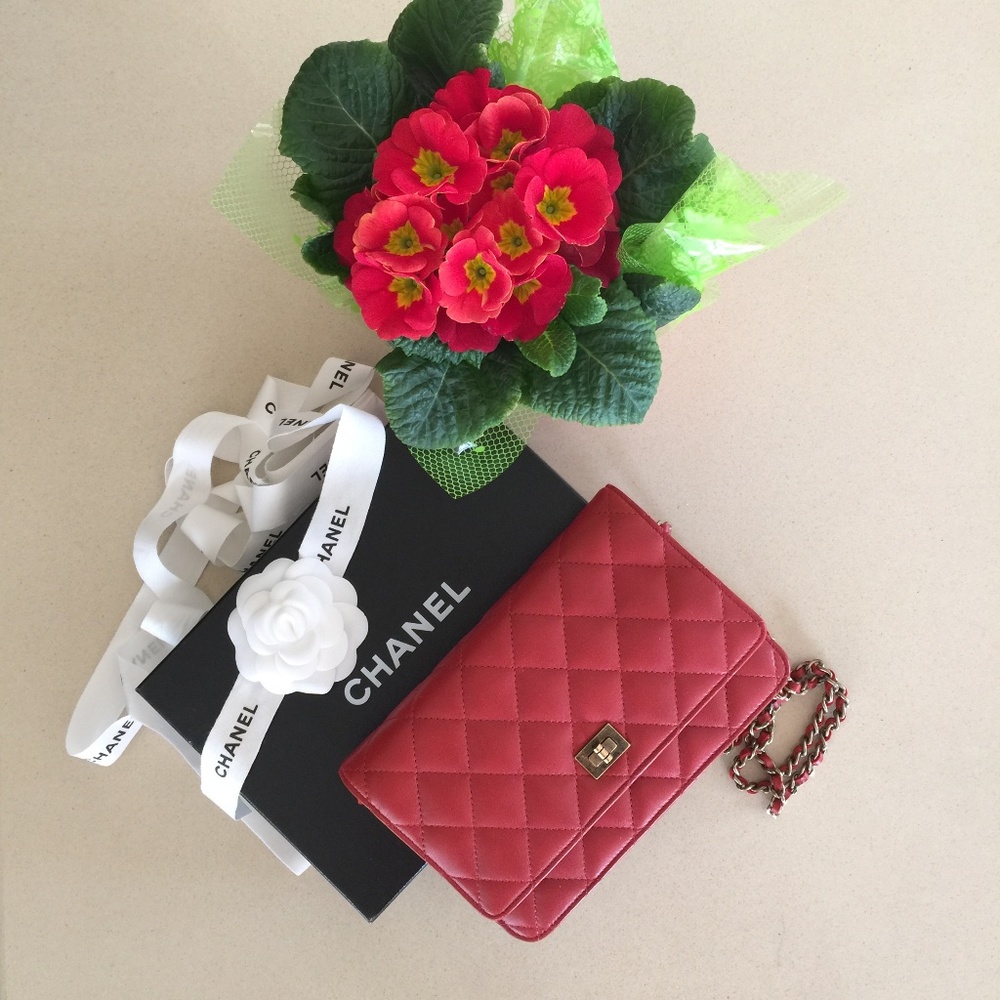 Chanel Orange Wallet on Chain crossbody bag